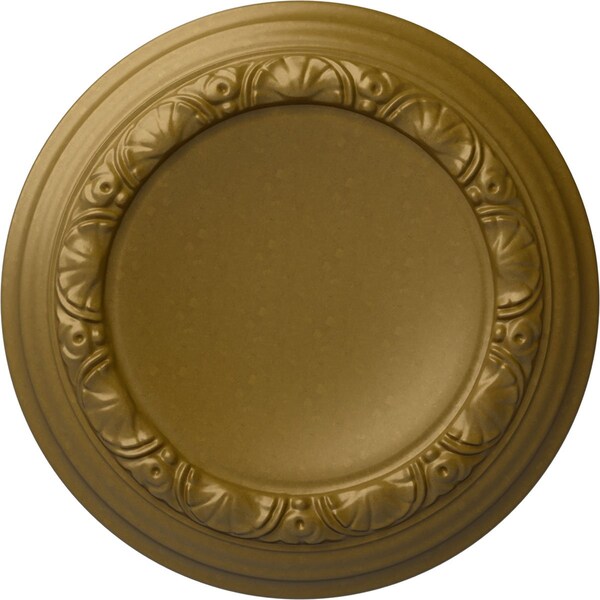 Ekena Millwork Carlsbad Ceiling Medallion (Fits Canopies up to 7 7/8"), Hand-Painted Gold, 12 1/2"OD x 1 1/2"P CM12CAGLS - main